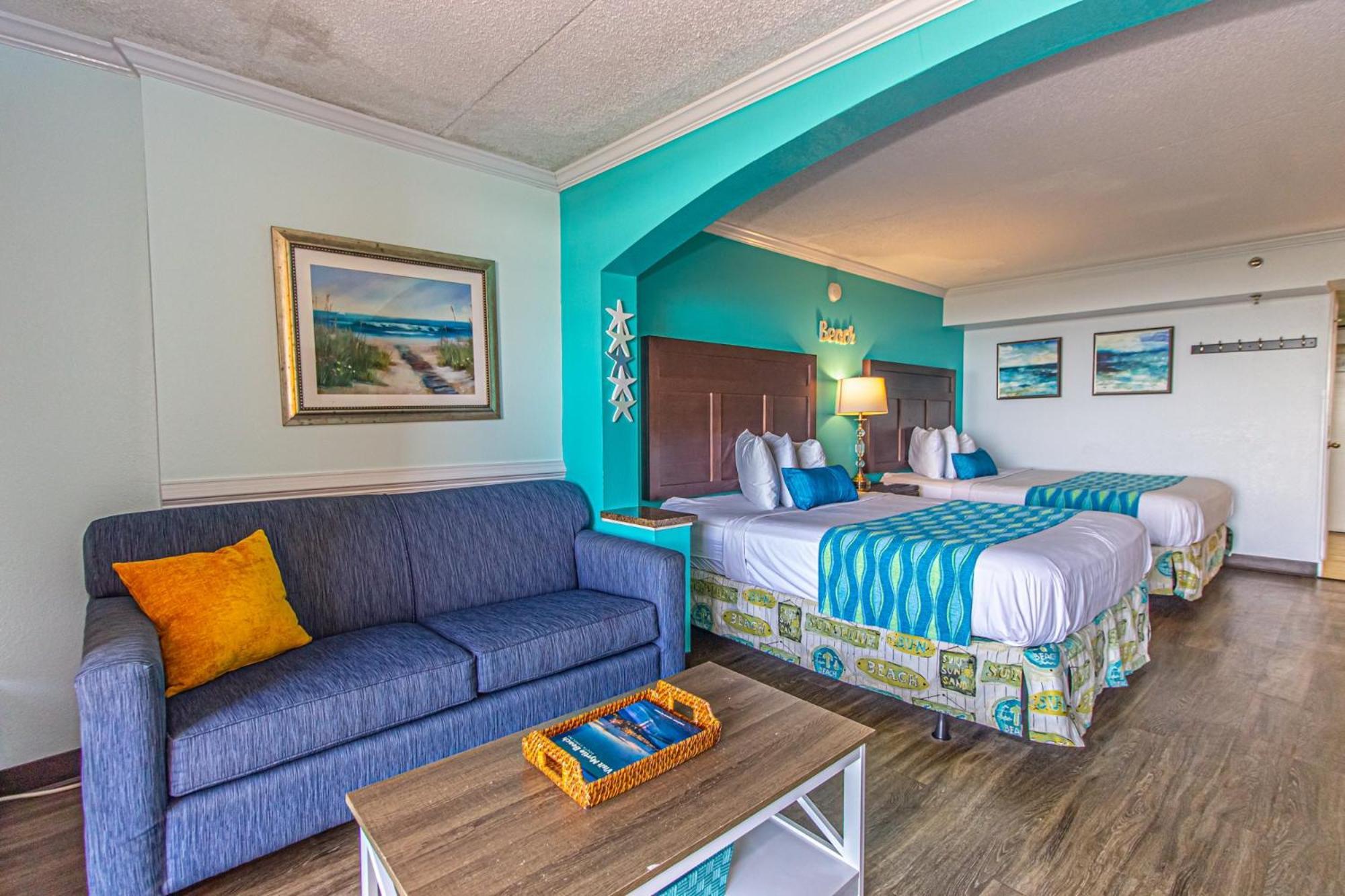 Oversized Ocean View Queen Suite With Beautiful Fireplace And Accents - Sleeps 4 Guests! Myrtle Beach Rum bild